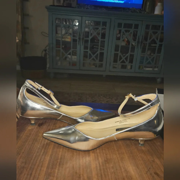 Charles & Keith Buckle Closure Ankle Strap Pointed Toe Pumps - Silver - Picture 11 of 15